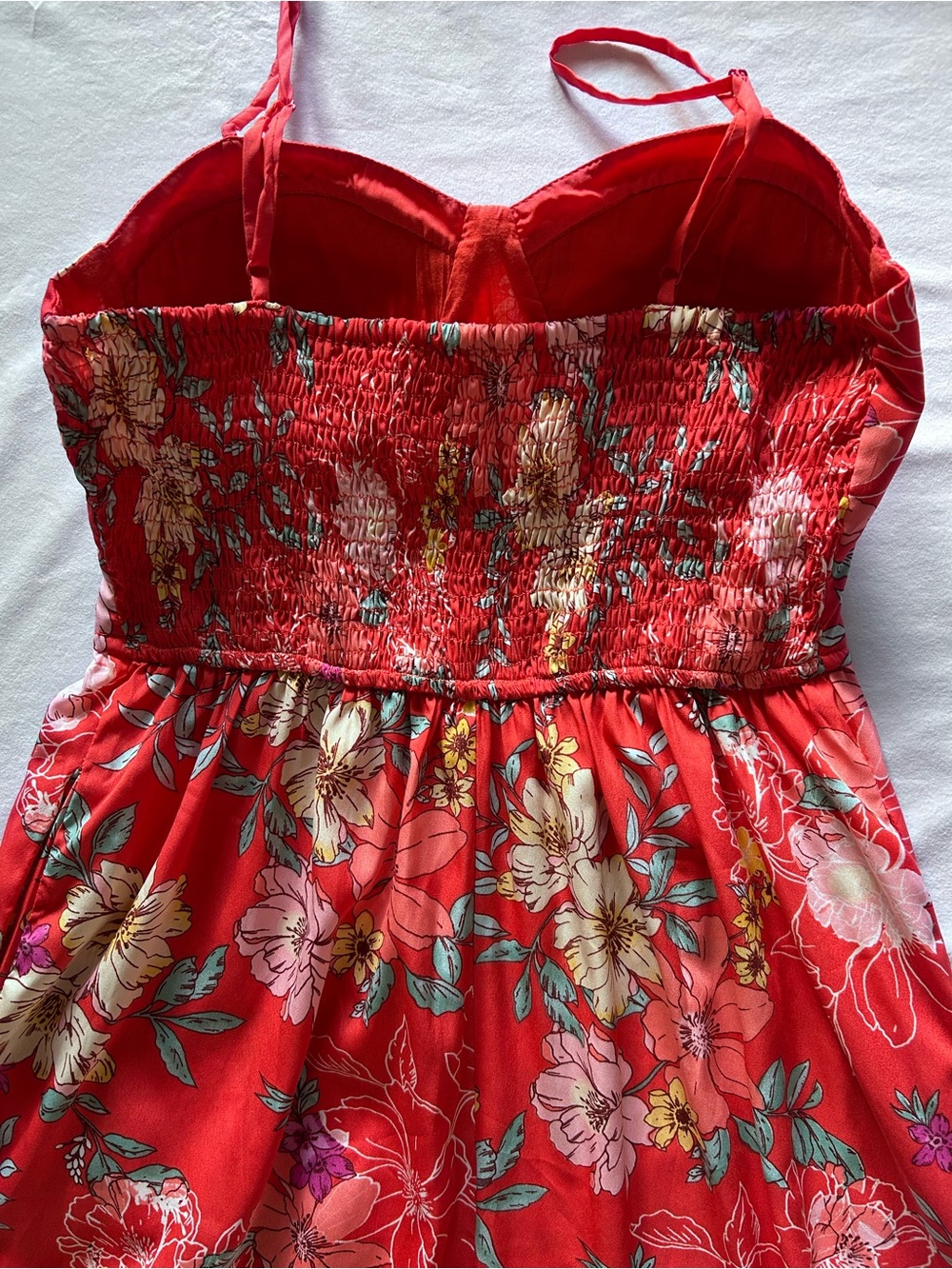 B.O.G. Collective Red Floral Bustier Maxi Dress Size M - Picture 6 of 9